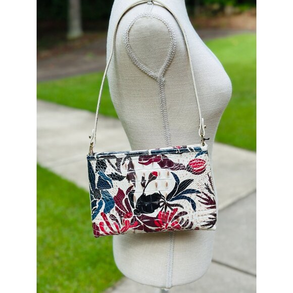 Brahmin Lorelei Extravaganza Melbourne Leather Shoulder Bag Croc Embossed NWT - Picture 2 of 16